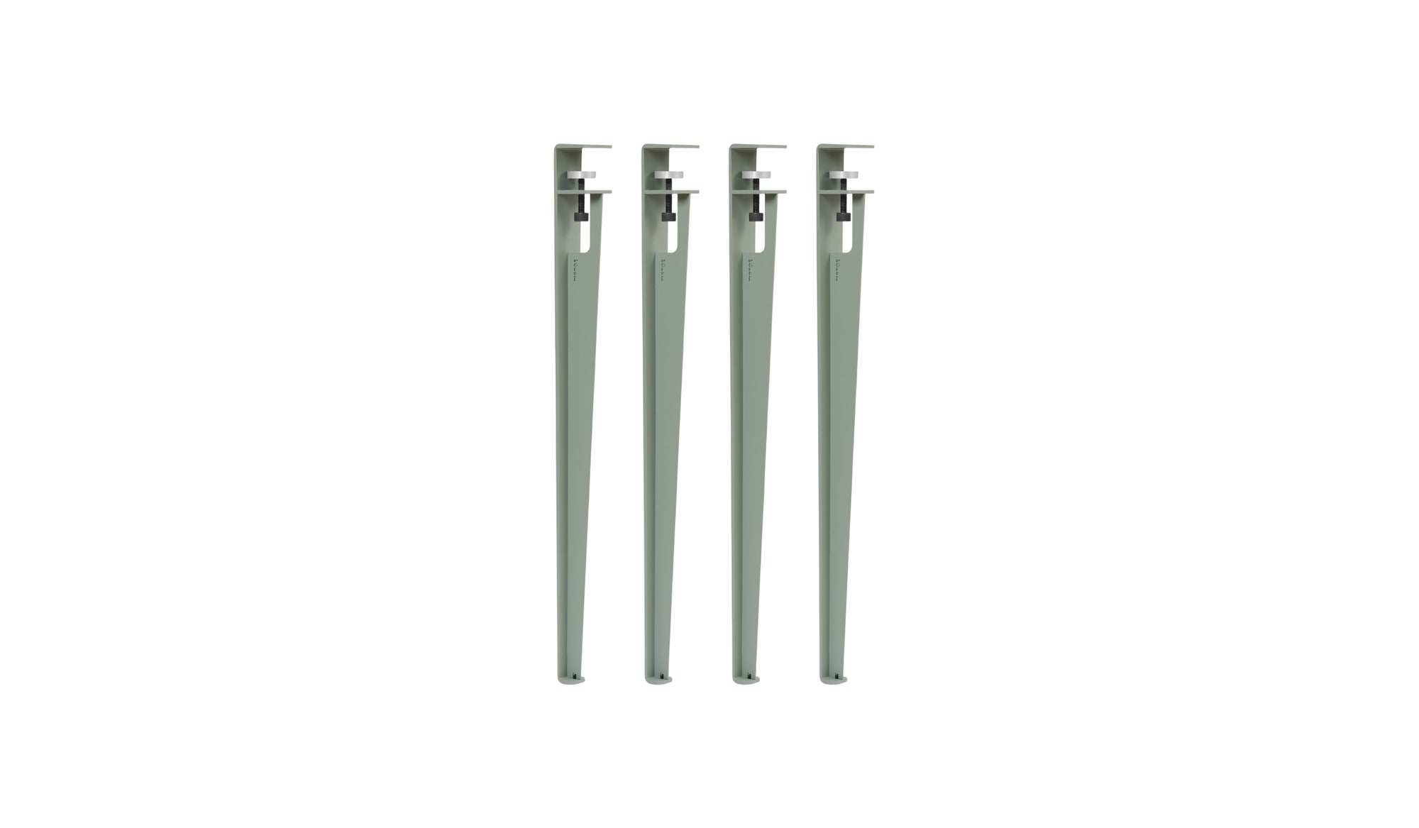 Lot de 4 pieds de table, 75 cm, gris eucalyptus
