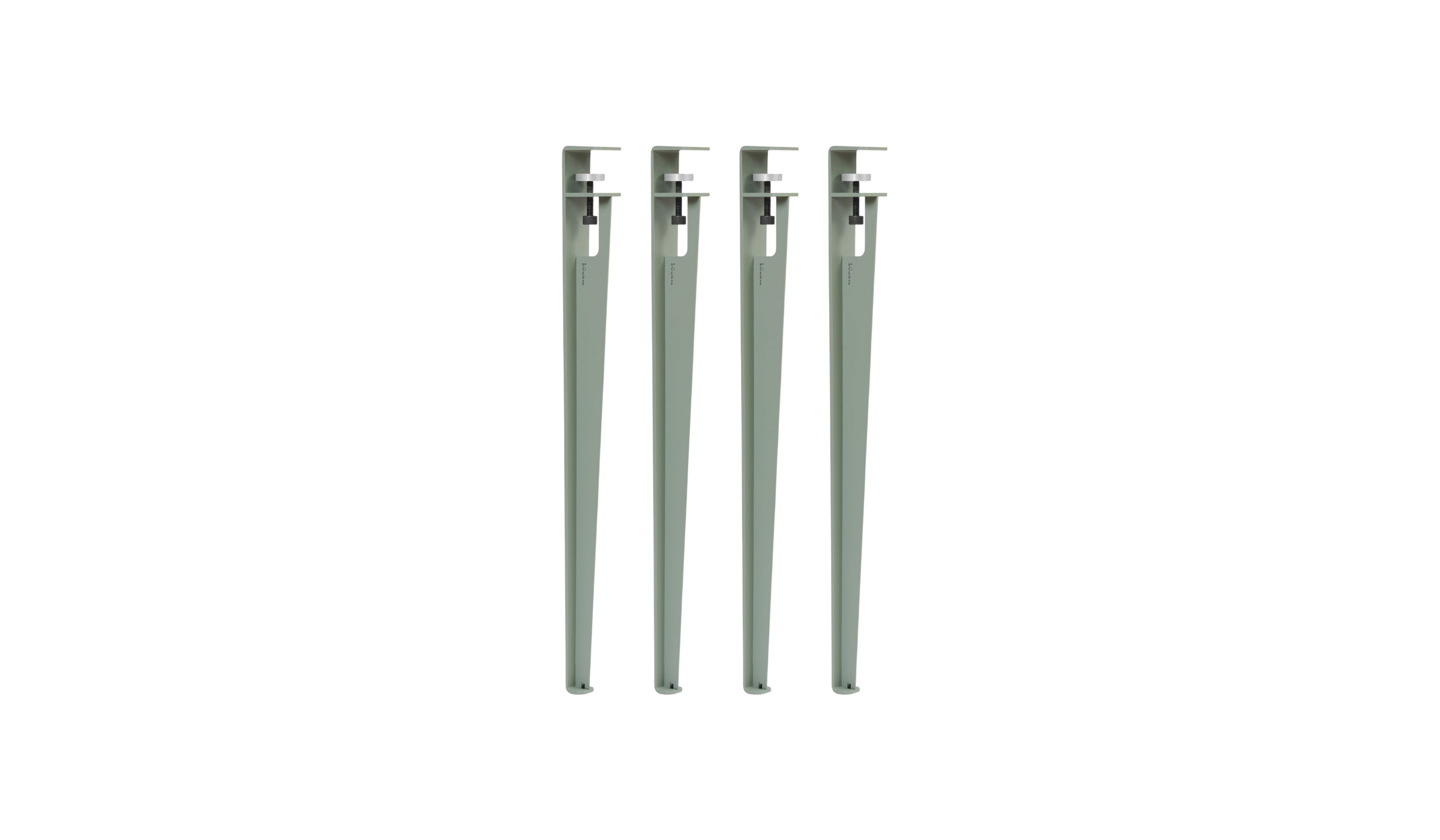 Lot de 4 pieds de table, 75 cm, gris eucalyptus