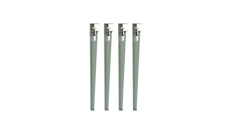 Lot de 4 pieds de table, 75 cm, gris eucalyptus