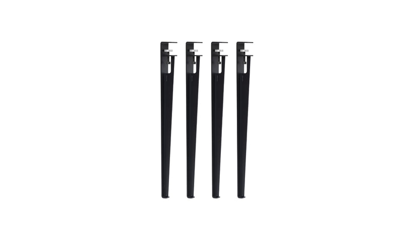 Lot de 4 pieds de table, 75 cm, noir graphite