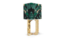 Pixel - Cabinet design vert et or en bois et laiton