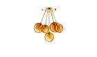 Ballroom Molecule ceiling light, amber glass and gold metal