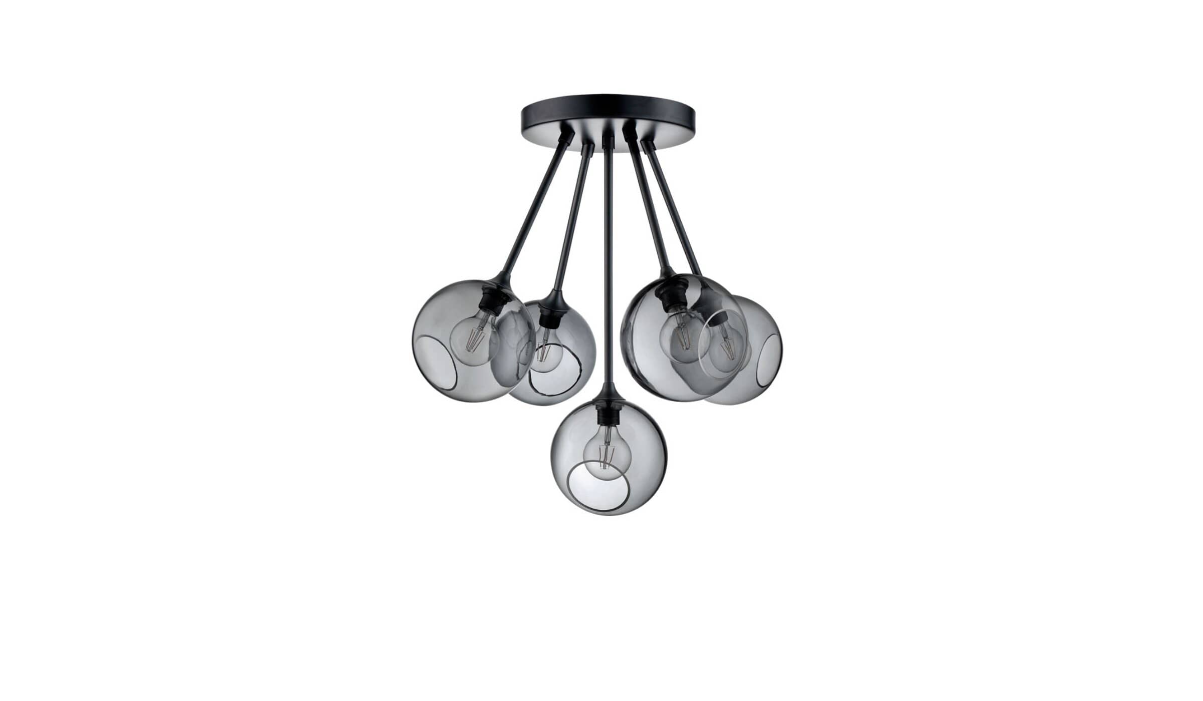 Ballroom - Ceiling light, mouth-blown glass, smoked and silver edge