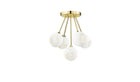 Ballroom Molecule ceiling light, white glass and gold metal