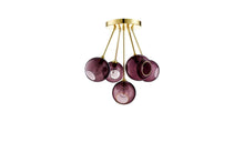 Ballroom Molecule ceiling light, purple glass and gold metal