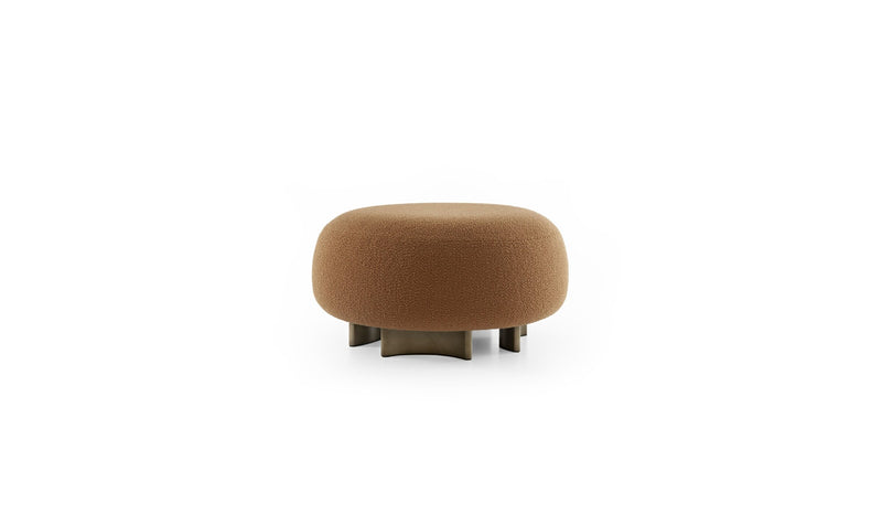 Pouf déhoussable Punto e Virgola, tissu caramel