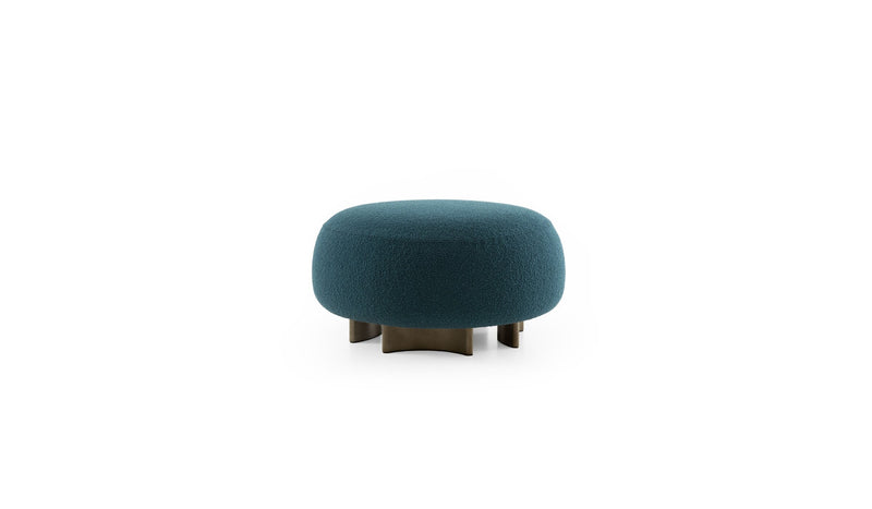 Pouf déhoussable Punto e Virgola, tissu bleu