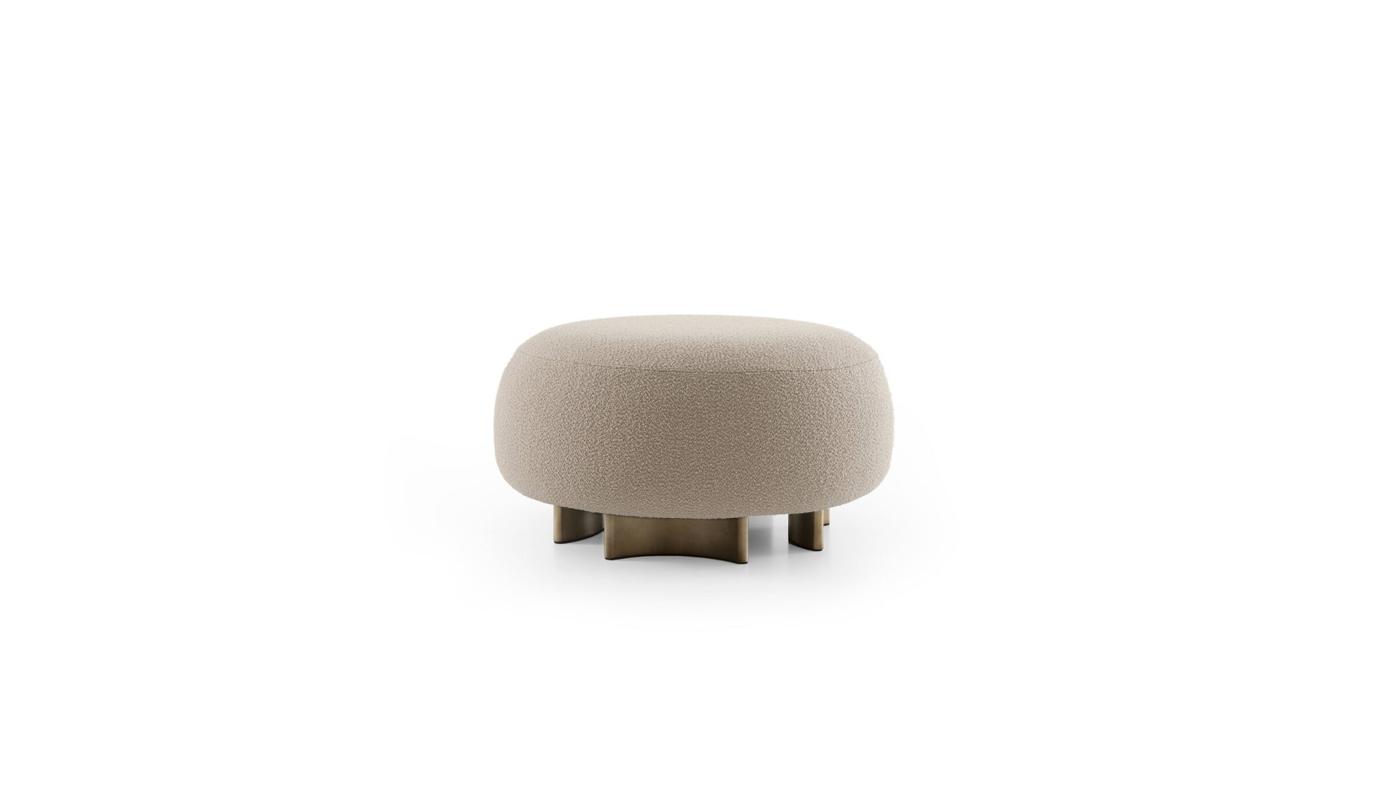 Pouf déhoussable Punto e Virgola, tissu beige