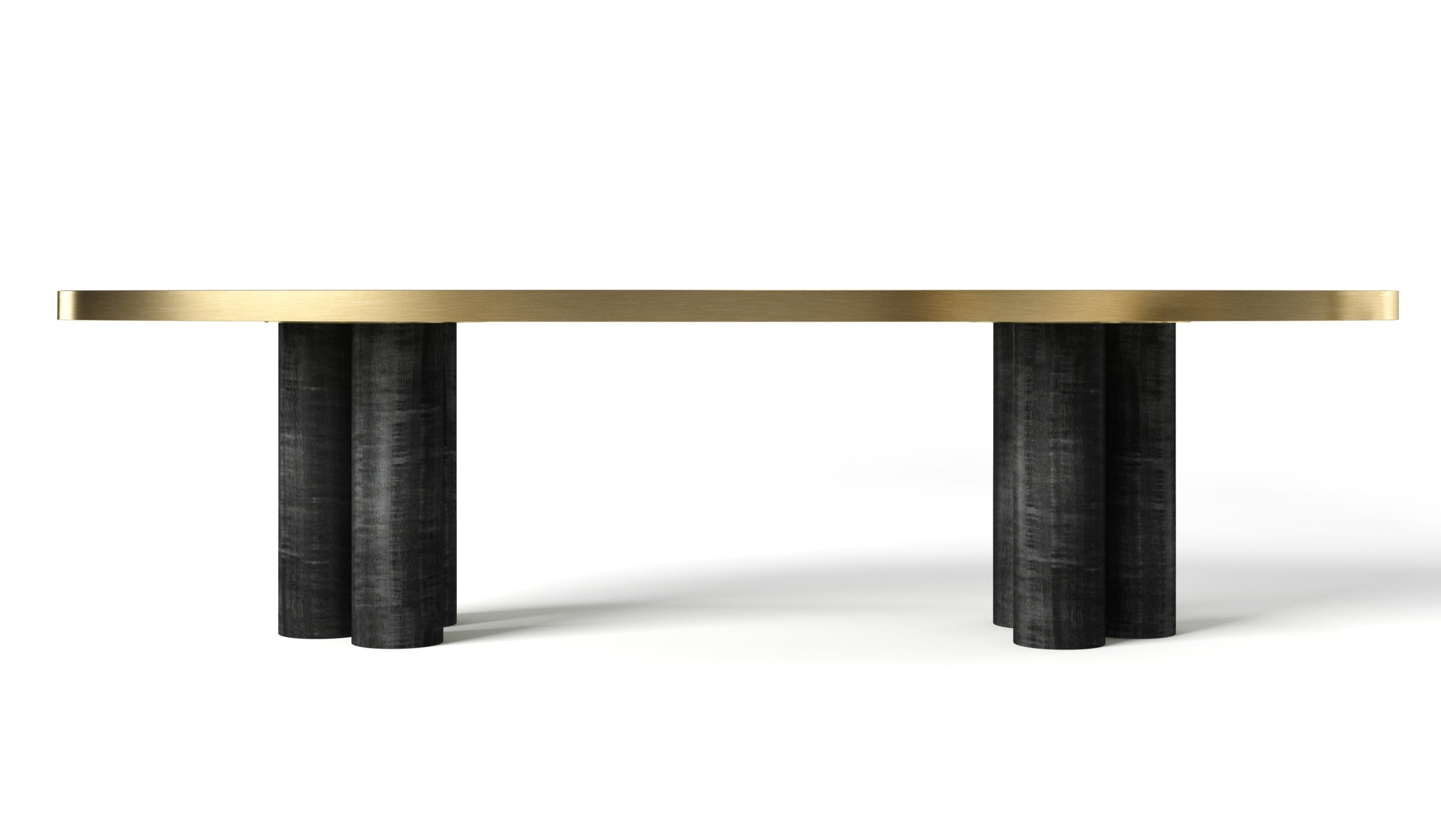 Ray Ovale - Sikomoro wood and brass dining table