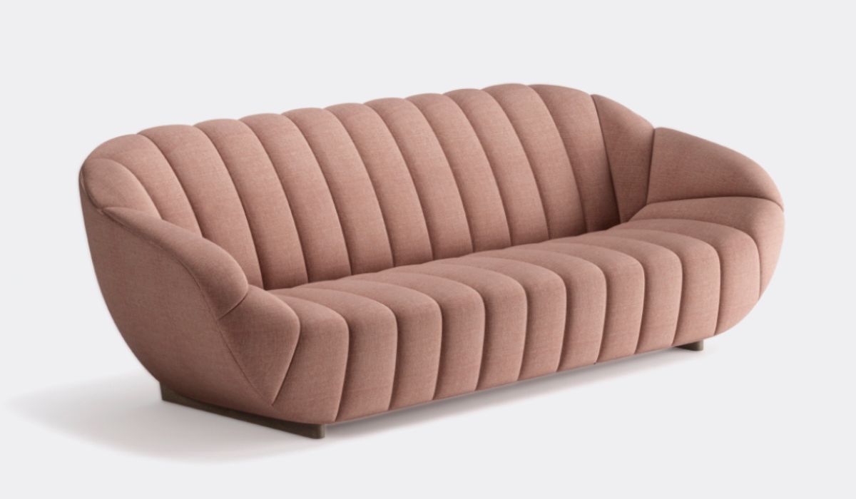 Rabelo - 3-seater sofa, pink fabric