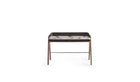 Bavero designer secretary desk, in walnut, brown metal &amp; Trinity printed glass