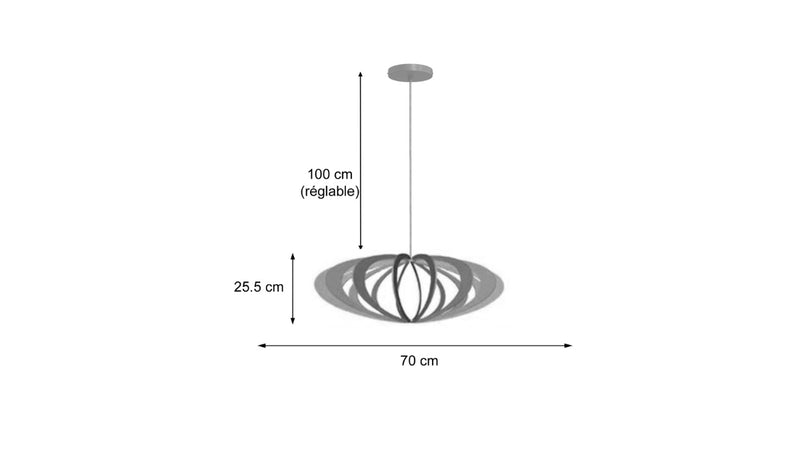 Suspension Rolling en MDF brut, lin et bois