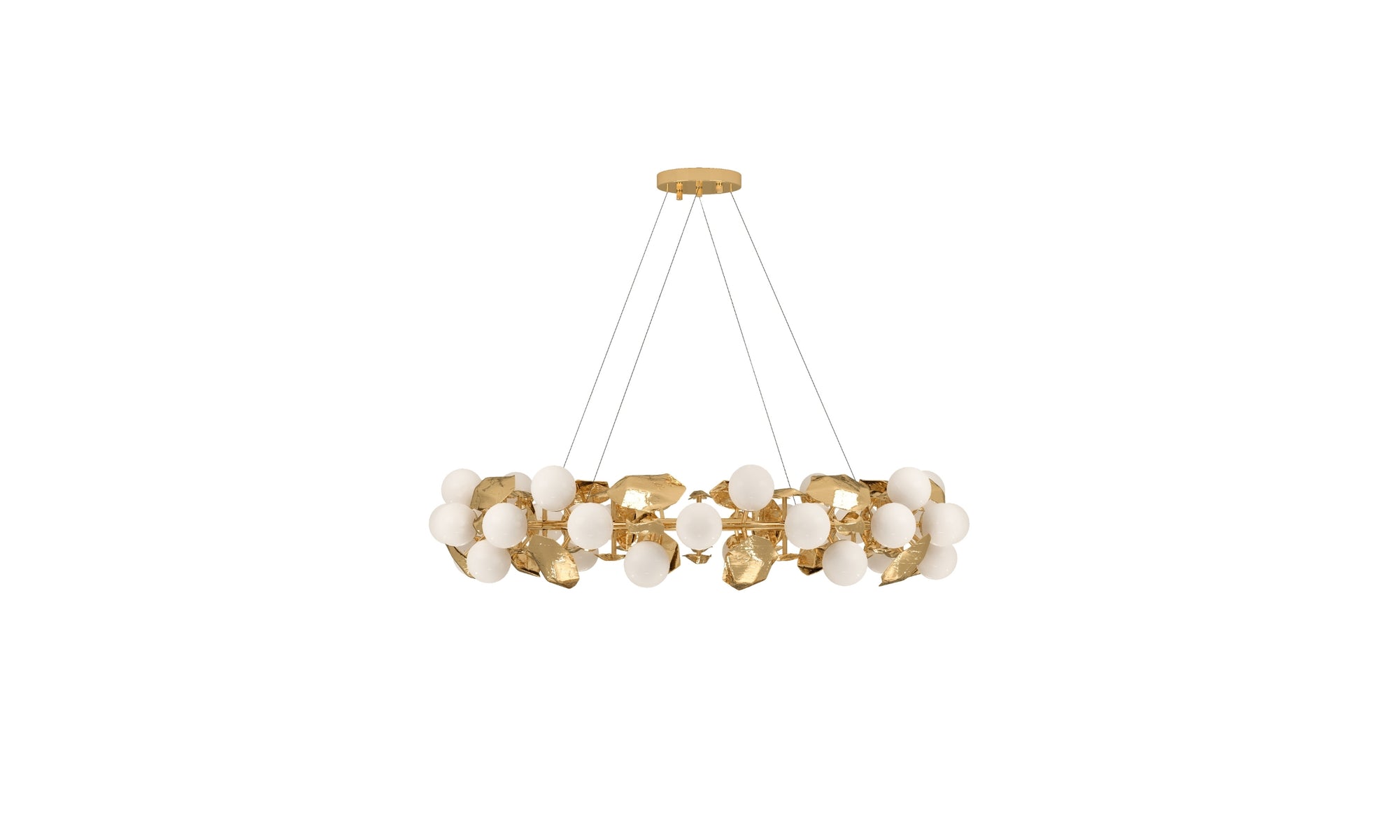 Hera round I - Suspension de luxe en laiton poli et verre pour décoration sophistiquée