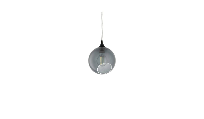 Ballroom pendant lamp, smoked glass and black socket