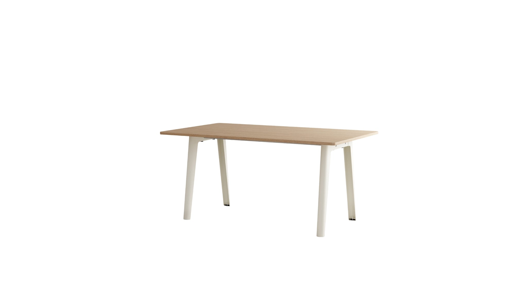 New Modern table, wood and white cloud steel, 6 people