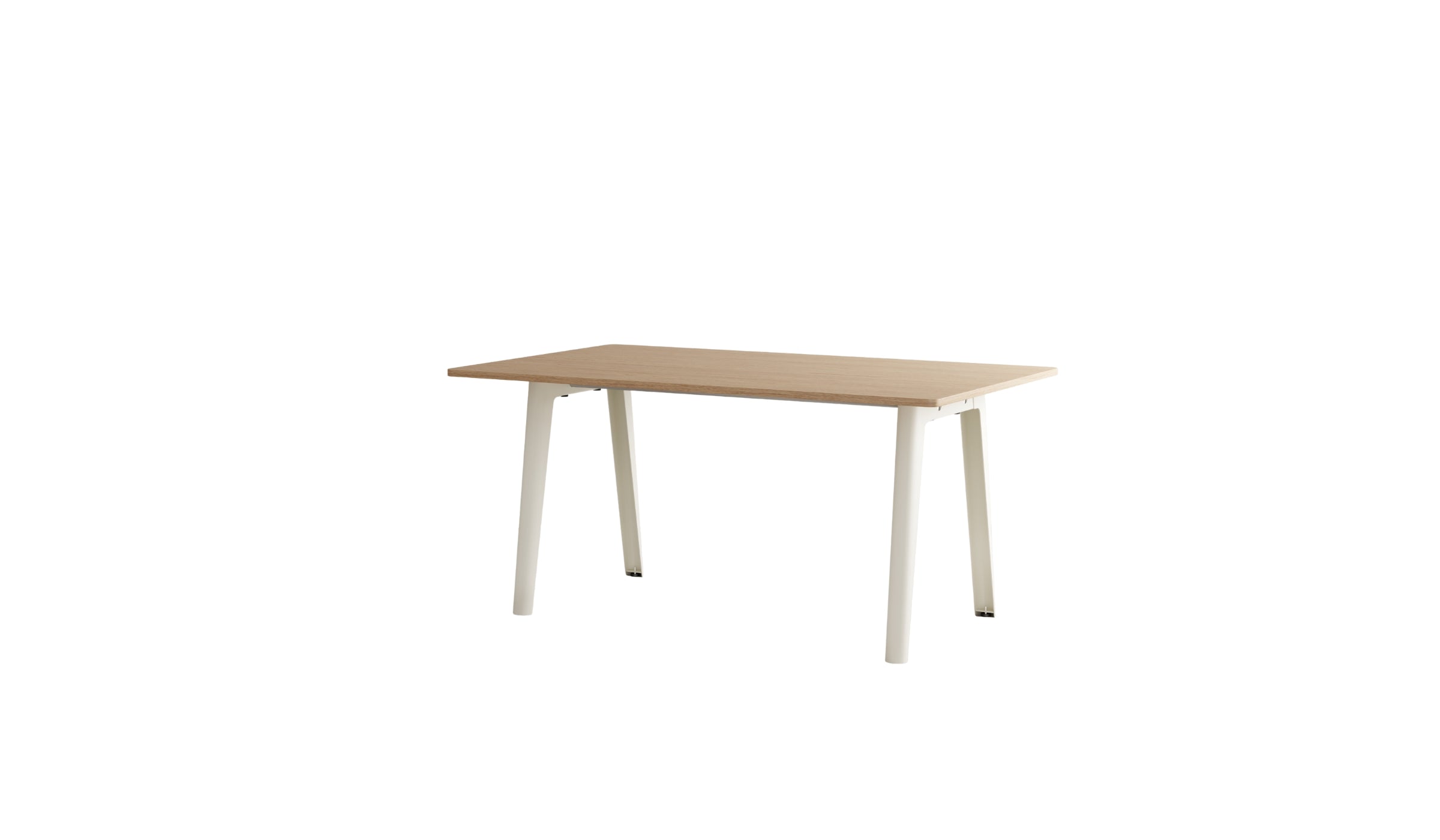 New Modern table, wood and white cloud steel, 6 people