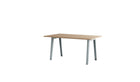 Table New Modern, 6 personnes, bois et acier bleu pâle