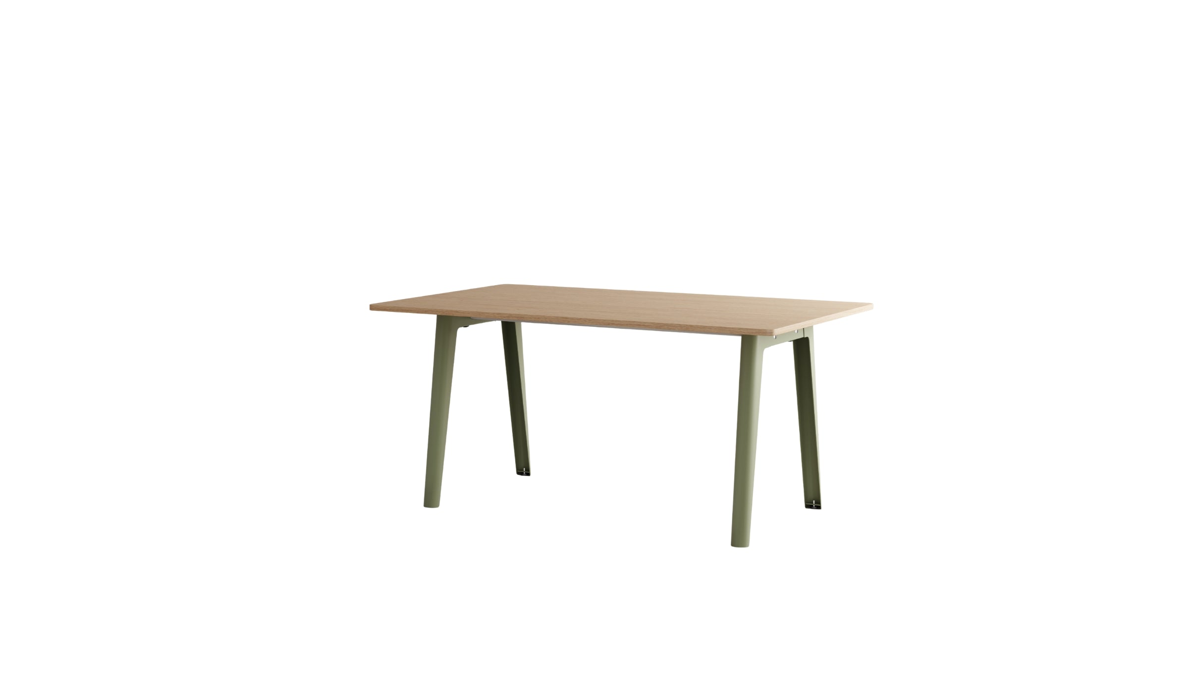 Table New Modern, 6 personnes, bois et acier vert kaki