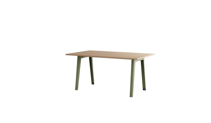 Table New Modern, 6 personnes, bois et acier vert kaki