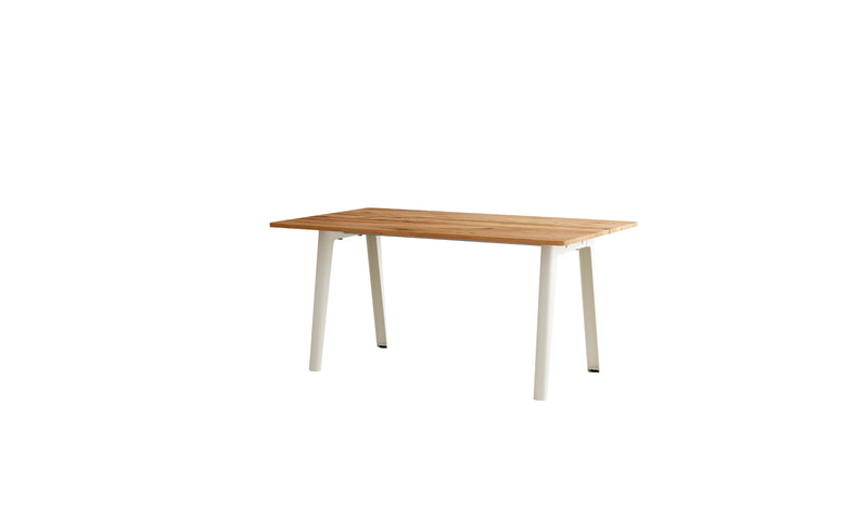 New Modern table, recycled wood and steel, 6 people, cloud white