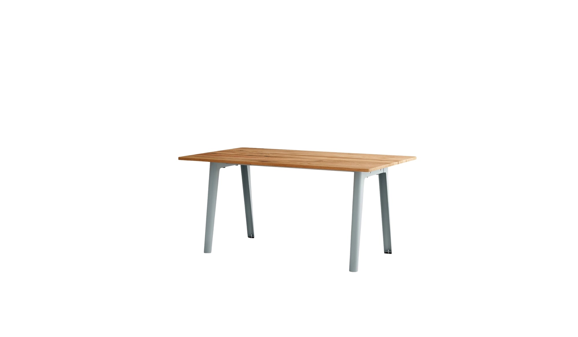 Table New Modern, 6 personnes, bois recyclé et acier bleu pâle