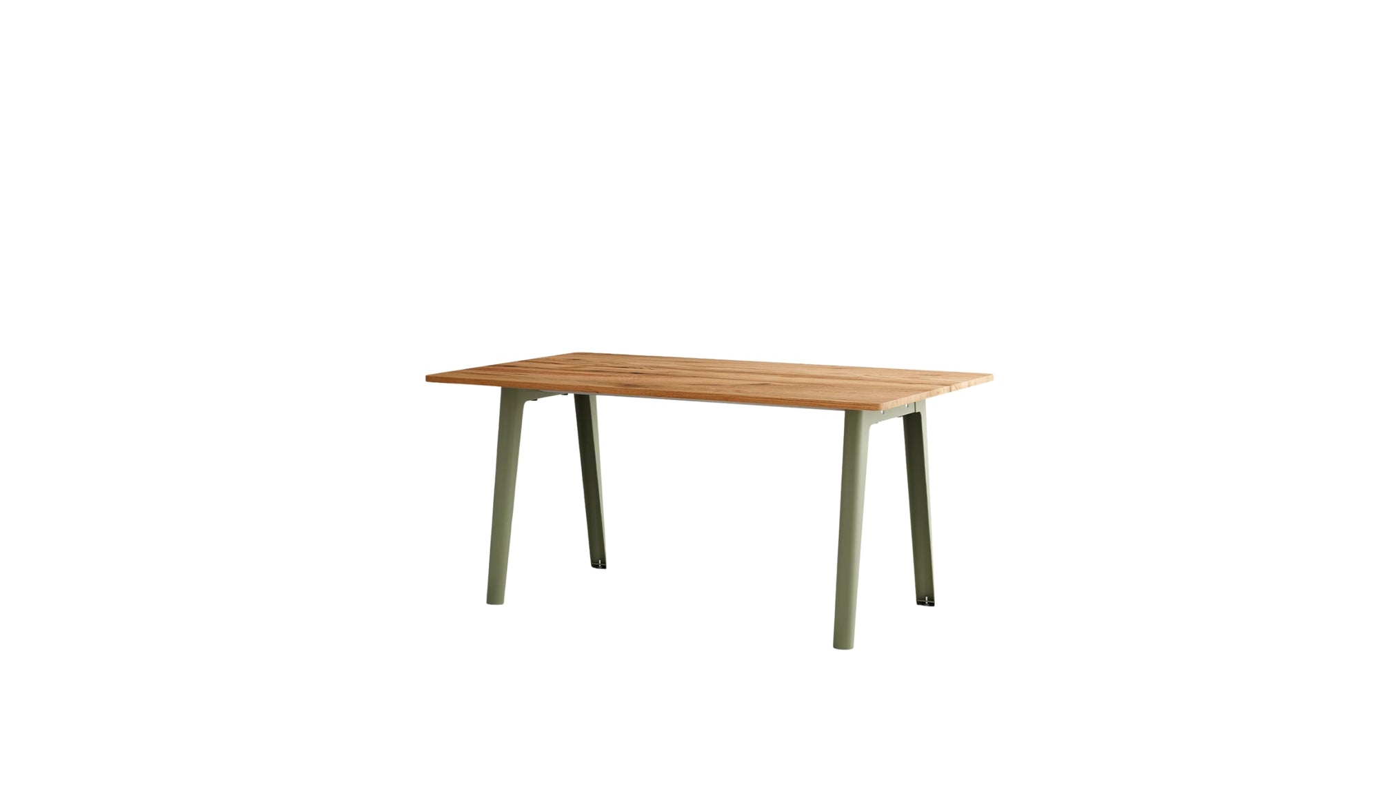 Table New Modern, 6 personnes, bois recyclé et acier vert kaki