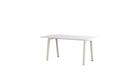 Table New Modern, 6 personnes, plastique recyclé blanc et acier blanc crème