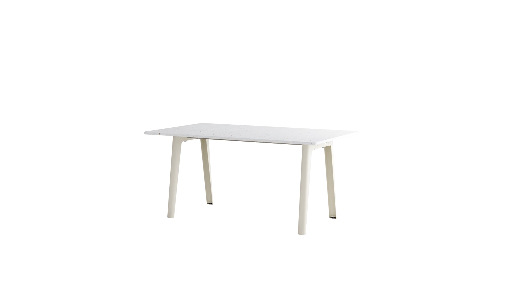 Table New Modern, 6 personnes, plastique recyclé blanc et acier blanc crème