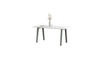 Table New Modern, 6 personnes, plastique recyclé blanc et acier gris eucalyptus