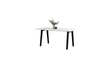 Table New Modern, 6 personnes, plastique recyclé blanc et acier noir graphite