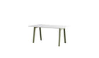 Table New Modern, 6 personnes, plastique recyclé blanc et acier vert kaki