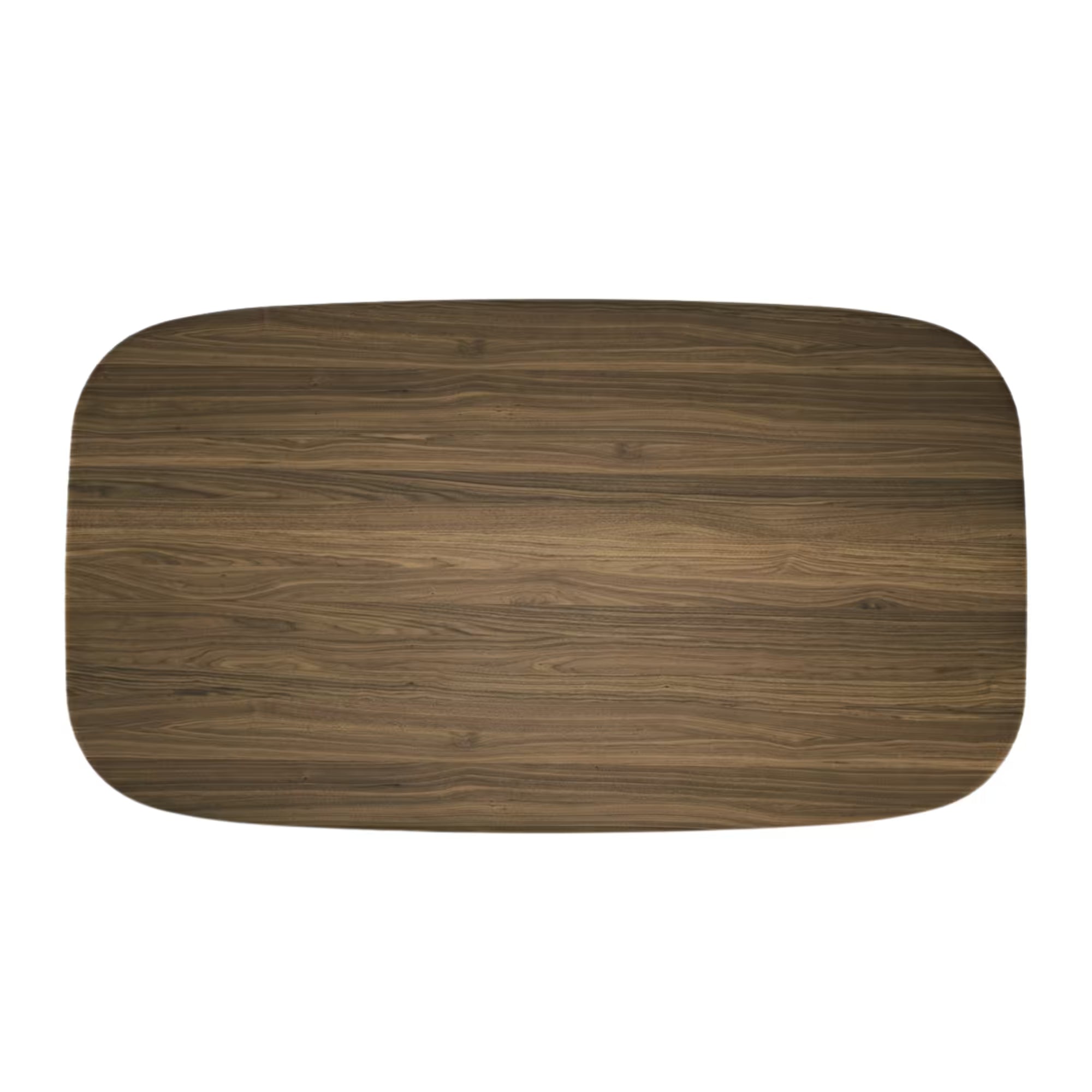 Vue du dessus de la table Soma 180 cm en noyer massif par Wewood, 6 à 8 places, sur fond blanc