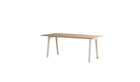 Table New Modern, 8 personnes, bois et acier blanc crème
