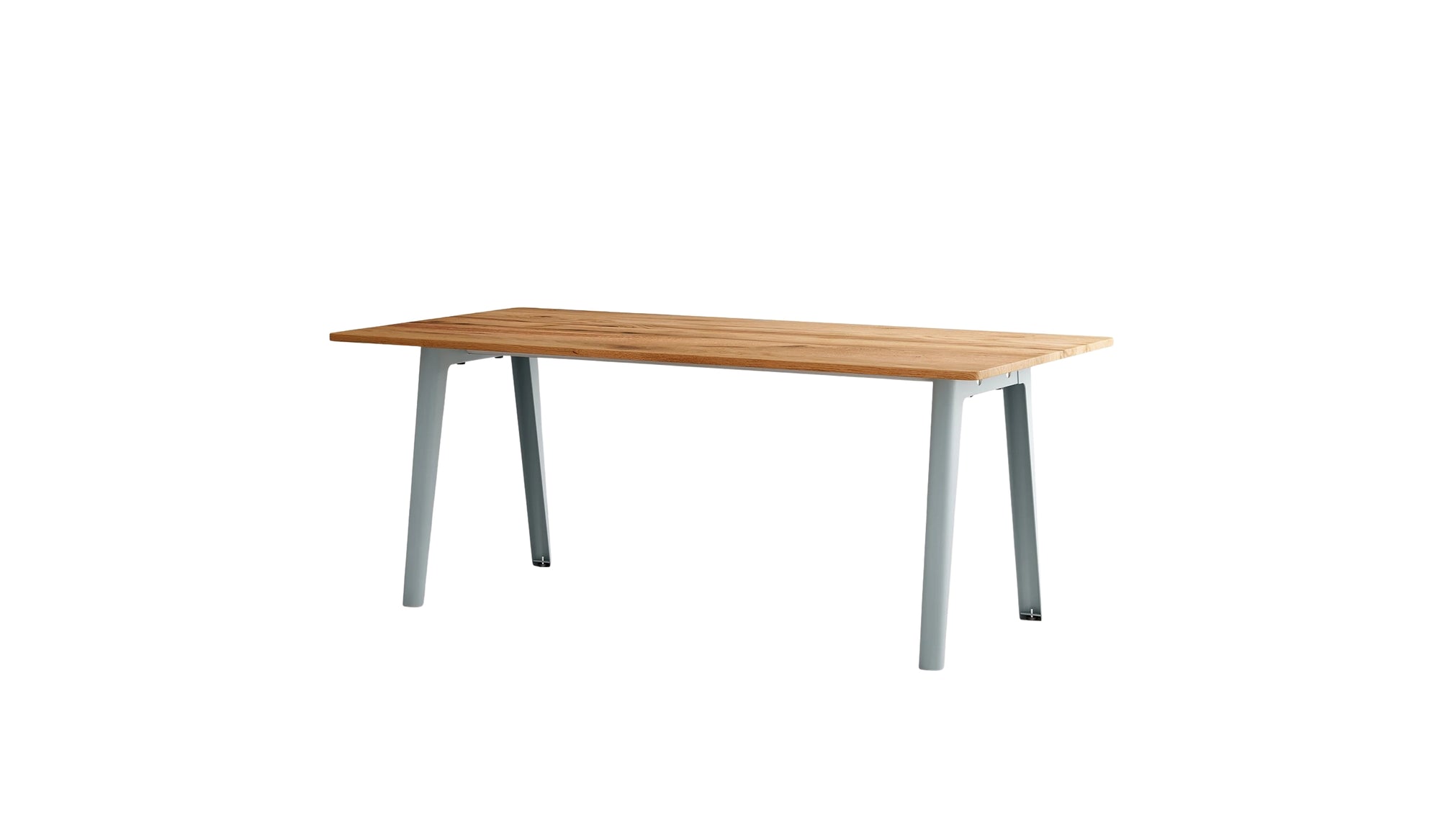 Table New Modern, 8 personnes, bois recyclé et acier bleu pâle