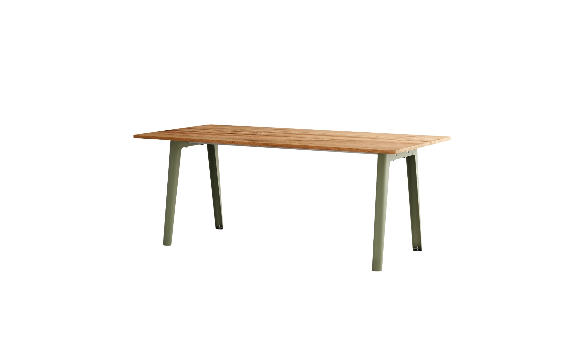 Table New Modern, 8 personnes, bois recyclé et acier vert kaki