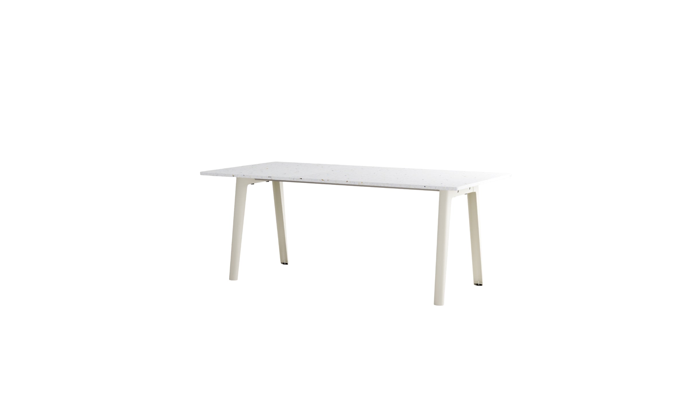 Table New Modern, 8 personnes, plastique recyclé blanc et acier blanc crème