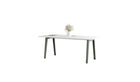 Table New Modern, 8 personnes, plastique recyclé blanc et acier gris eucalyptus