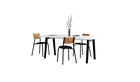 Table New Modern, 8 personnes, plastique recyclé blanc et acier noir graphite
