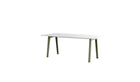 Table New Modern, 8 personnes, plastique recyclé blanc et acier vert kaki