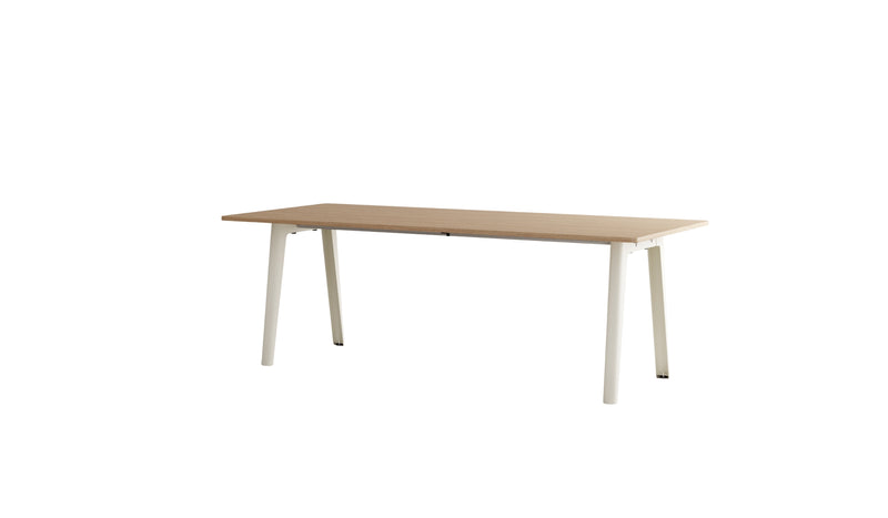 New Modern table, wood and white steel, cloud, 10 people