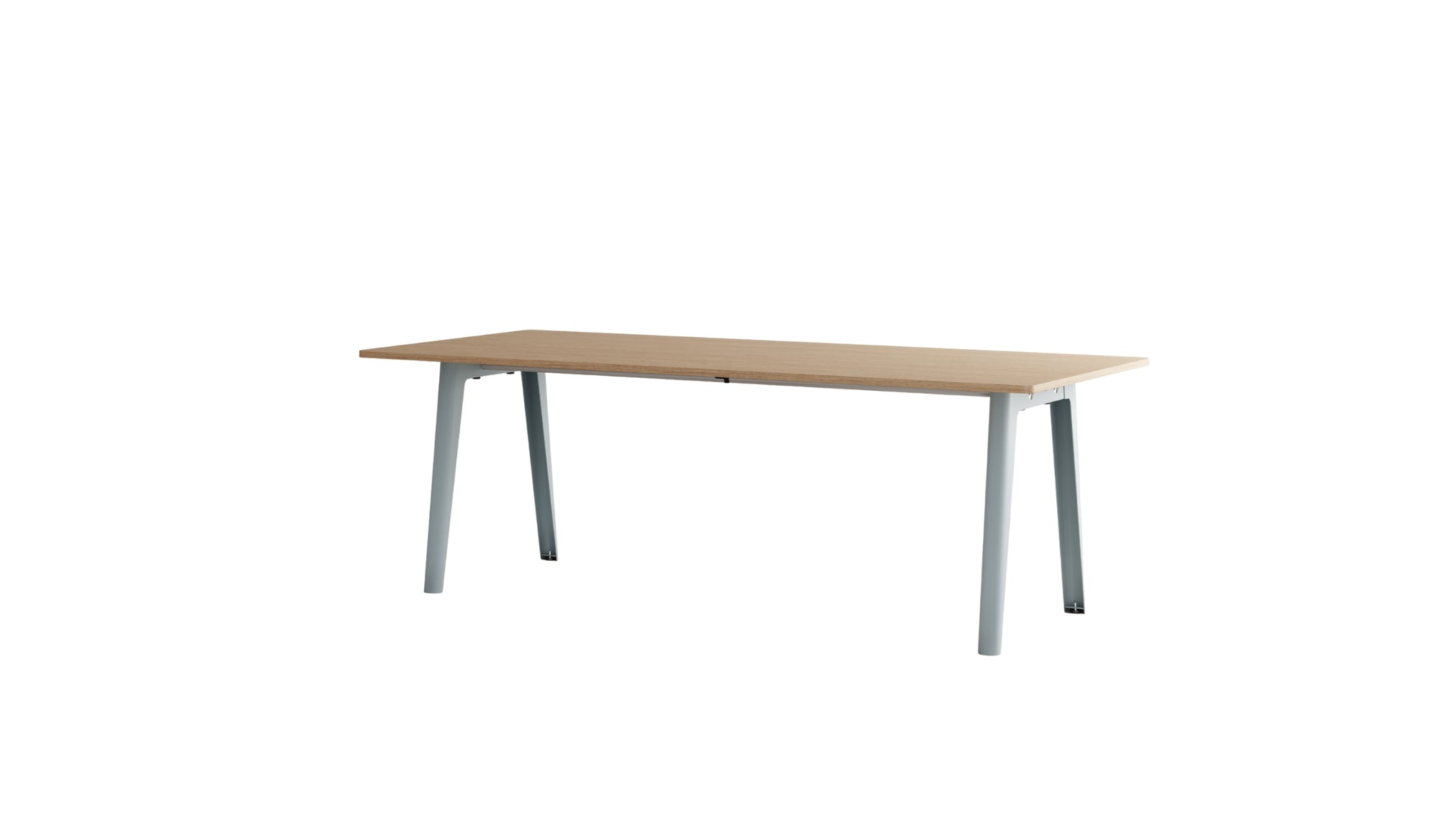 New Modern table, 10 people, wood and pale blue steel