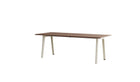 Table new Modern, 10 personnes, noyer et acier blanc crème