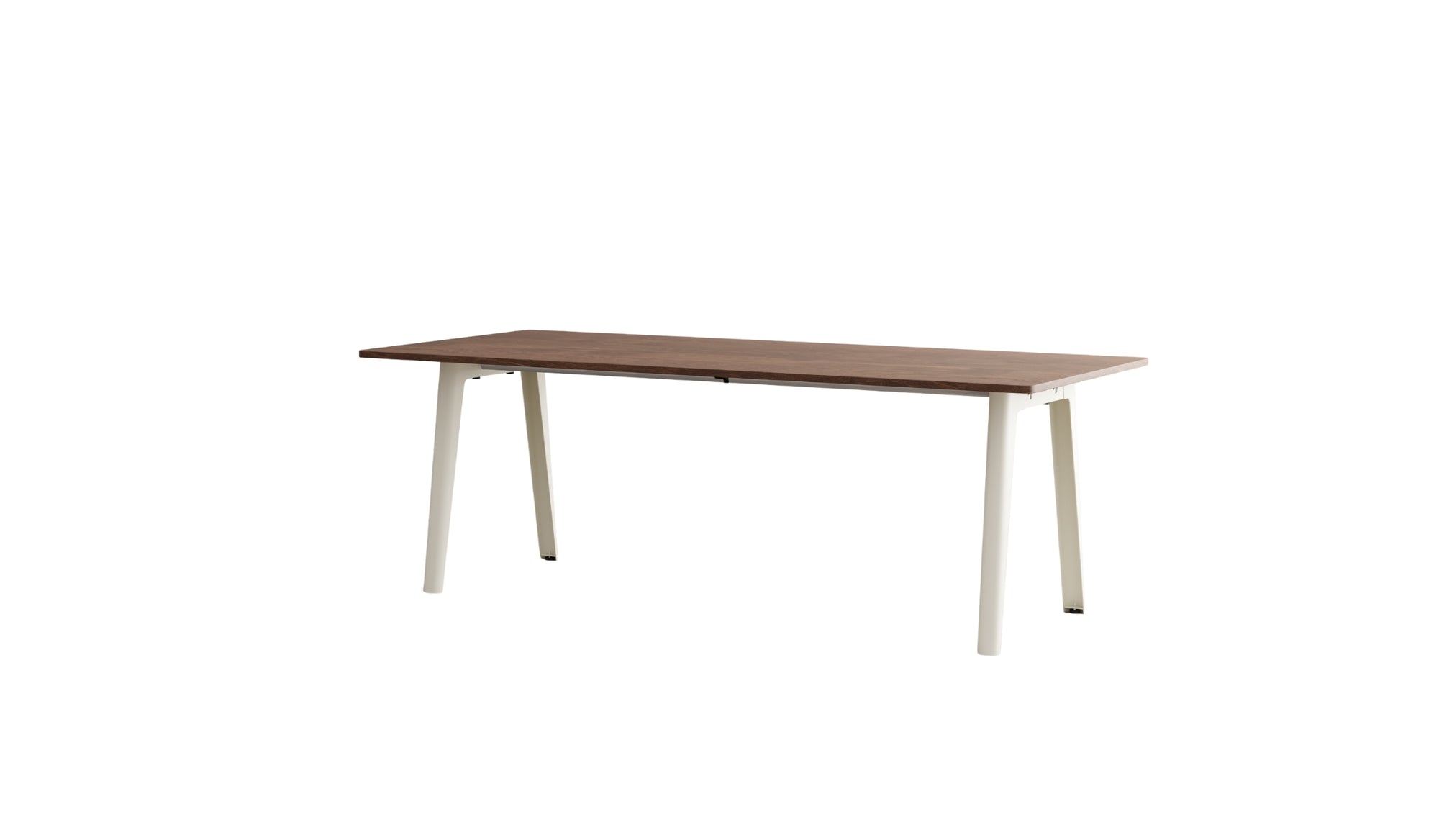 Table new Modern, 10 personnes, noyer et acier blanc crème