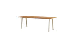 Table New Modern, 10 personnes, bois recyclé et acier blanc crème