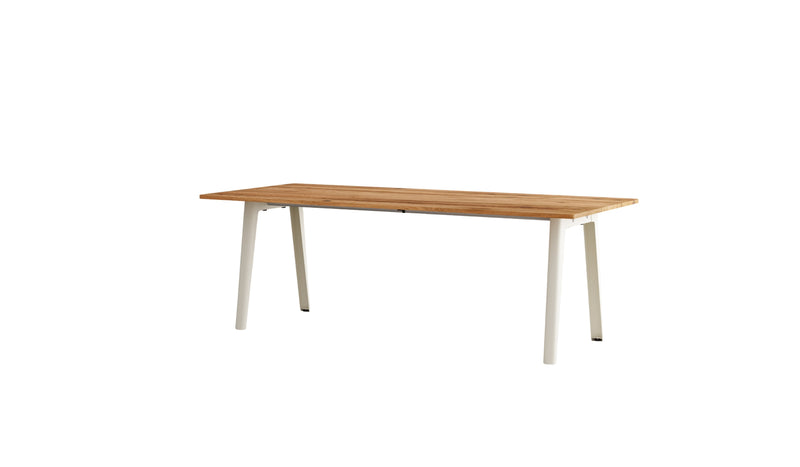 New Modern table, recycled wood and steel, 10 people, cloud white