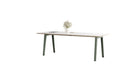 Table new Modern, 10 personnes, plateau stratifié blanc et acier gris eucalyptus