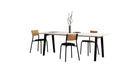 Table new Modern, 10 personnes, plateau stratifié blanc et acier noir graphite