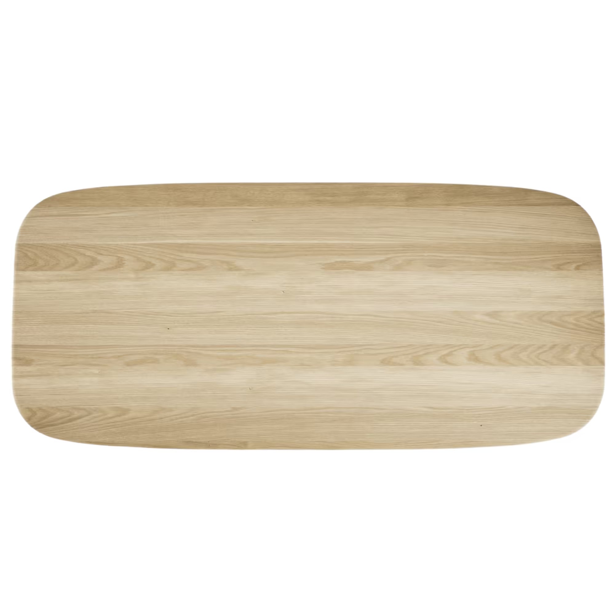 Vue du dessus de la table Soma 240 cm en chêne massif par Wewood, 8 à 10 places, sur fond blanc