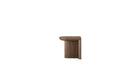 Table d’appoint Re-Form de Wewood en noyer massif, vue latérale sur fond blanc 