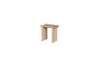 Table d'appoint haute Rigoles de WeWood en chêne naturel, avec plateau sculpté, vue de trois quarts sur fond blanc